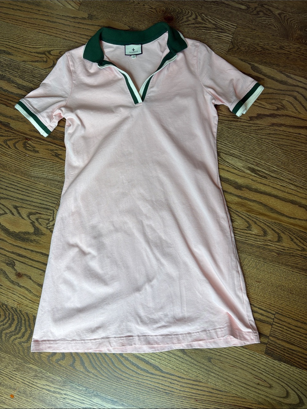 Tuckernuck Pink Polo Dress with Green Trim, S